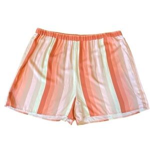 Caslon Women’s Plus Shorts Size 2X NWT Striped Viscose Pull On Coral Beige